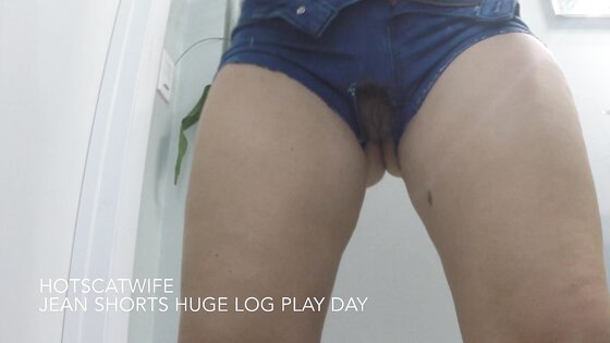 Jean Shorts Huge Log Play Day - Visit BizarroPornos.Com