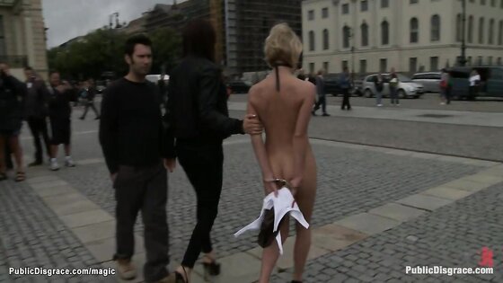 Euro blond gang banged in public