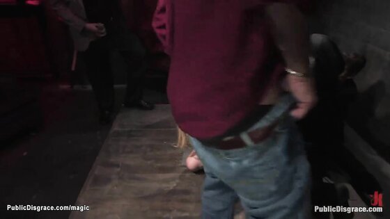 Bound blonde teen group public fucked