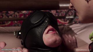 Suspended man spanked by femdom
