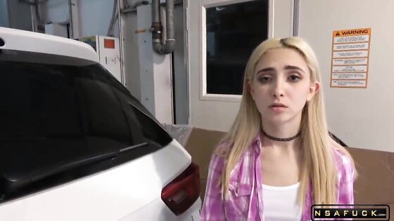 Fucking Daddy And Taking His Big Cum Facial In Car Garage