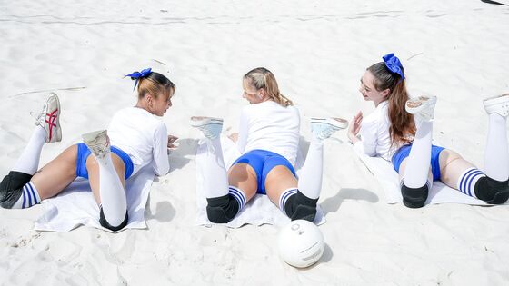 Volleyball coach fucks three babe at once