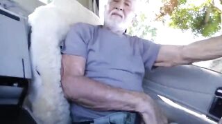 Handsome Grandpa Sucks in His Car