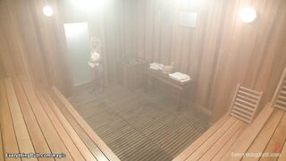 Lesbians have anal adventure in sauna