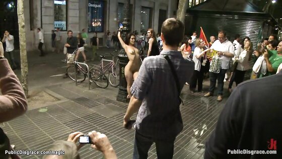 Spanish hottie fucked in van in public