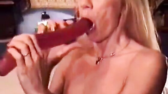 Biggest dildo deepthroat ever