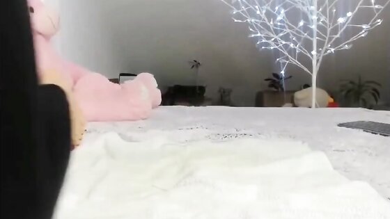 Deep anal dildo and feet