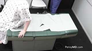 Thicc blonde patient deep throats at ordination