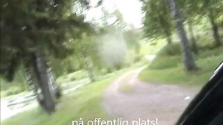 Svensk kvinna suger hane utomhus i Hedemora
