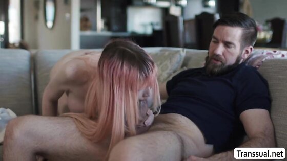 Bearded dude helps his TS stepdaughter to be fresh from work