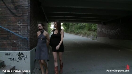 Slave fucked in various public places