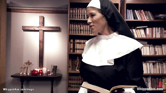 Lesbian coeds in taboo sex with nun