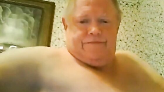 fat grandpa jerking off on the bed 5