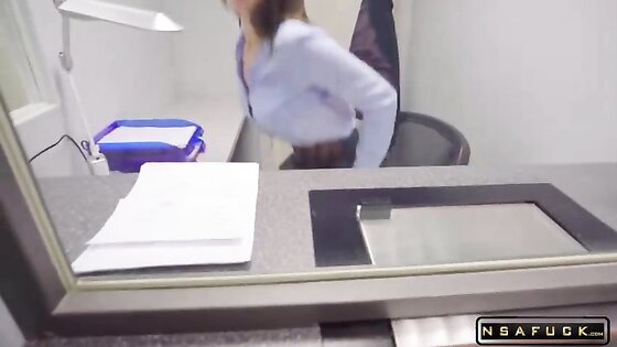 Cashier Fucked the Customer right in the Bank Luxury Girl