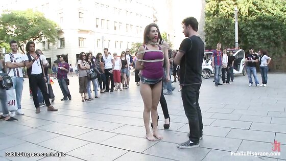 Euro beauty gang banged in public