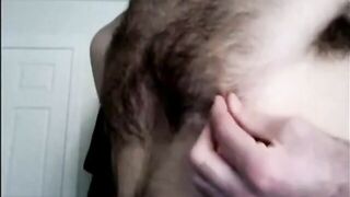 Hot Hairy guy jerking and showing his Hairy Ass
