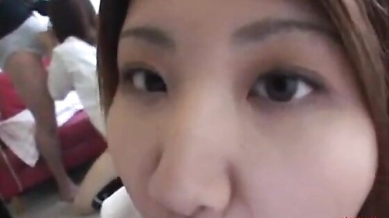 japanese girl takes a good facial