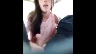 23yr old Kristen swallowing cum in the car