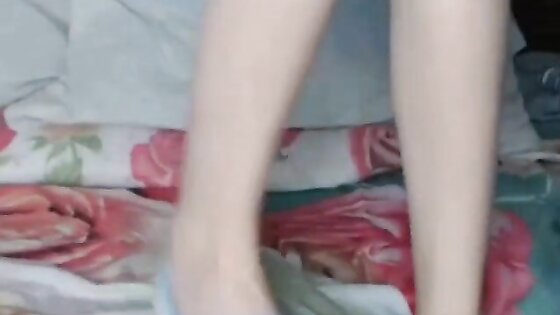 -  22yo legs up socks on shaved pink pussy