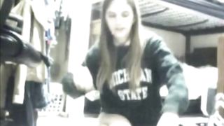 Michigan State teen fucking a hairbrush