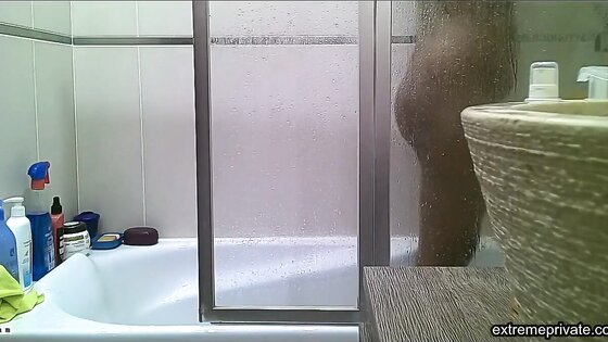 Curvy indian stepmom spied in the shower