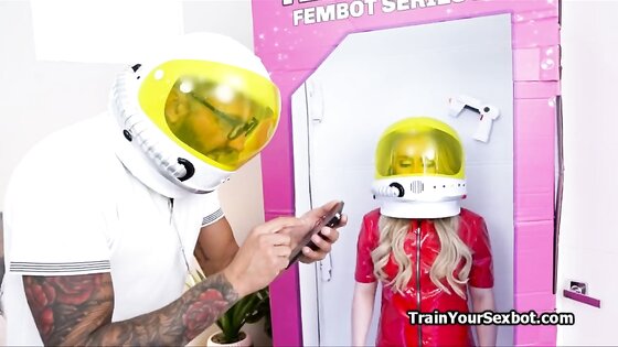 Sucked by sexy petite space ranger sexbot