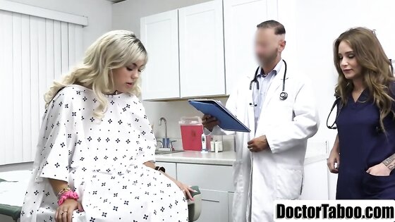 Lucky Doctor licks and fucks teen patient and nurse pussy