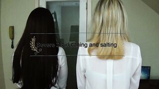 Severe 2 Girl Caning And Salting By Mistress
