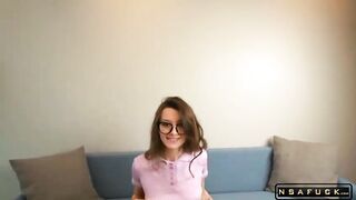Sexy Babe Fucked Hard with Huge Facial in Glasses Julie Jess