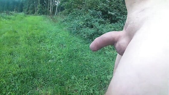 nice load. Wanking in the woods again