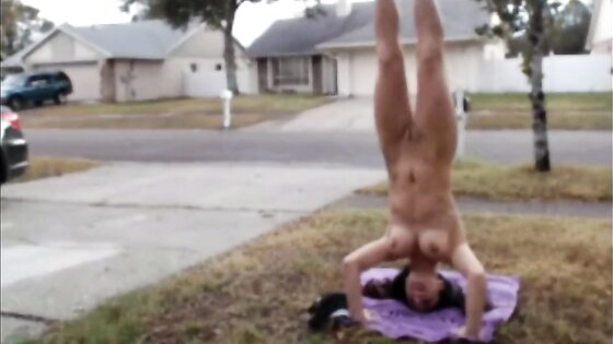 Lil C Naked Handstand