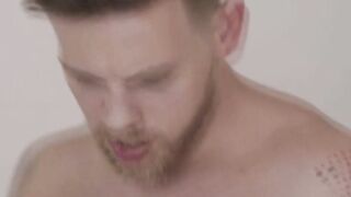 Naked guy gets horny and fucks TS babysitter in laundry room