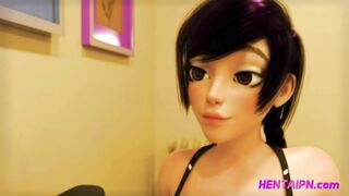3D Shemale FUTANARI on Busty Female Animation