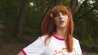 Red Haired Teen Threesome With DP