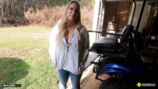 Busty MILF  Fucks The Guys She's Helping With His Car