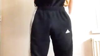 cums on gym shorts