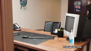 Principal fucks milf nurse on his desk