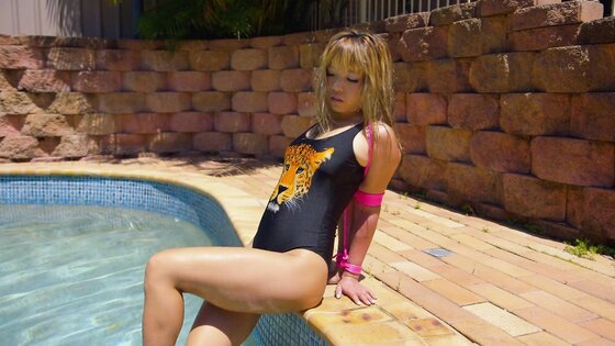 Mina Tied And Gagged By The Pool