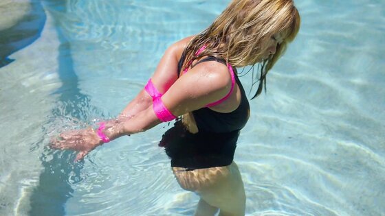 Mina Tied And Gagged By The Pool