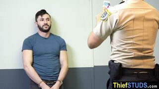 Teen Scott Demarco bribing a gay latin gurad Leo Silva on his big dick