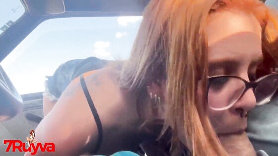 RV 30 - My cuckold called me while giving a blowjob in the car - 1080p