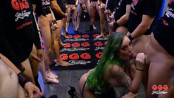 Green Hair Slut Gangbang