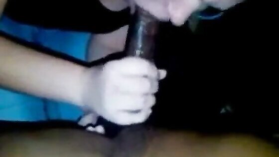 Blonde sucking BBC and swallowing cum