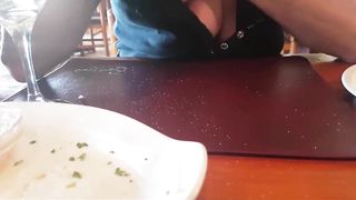 tits out in busy restaurant