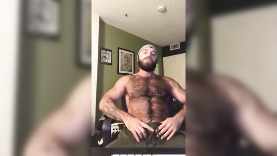 Hairy Lumberjack Shows Off his Cock ( No Cum )