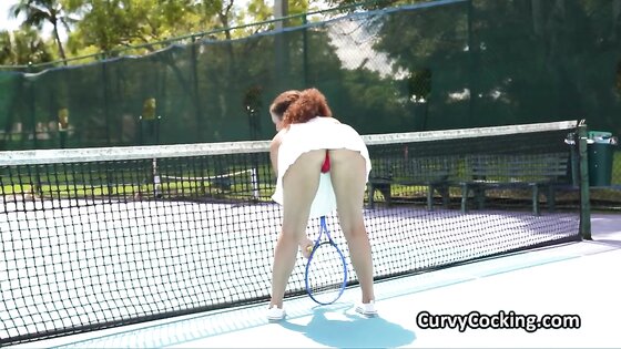Riding black oily booty after tennis practice