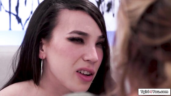 Ladyboy Kasey Kei fucks tattooed sisterinlaw and gets rimmed