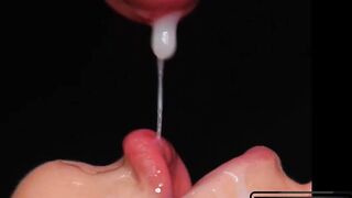 CLOSE UP best Milking BLOWJOB in your LIFE all Cum in Mouth Sloppy Sucking Dick ASMR