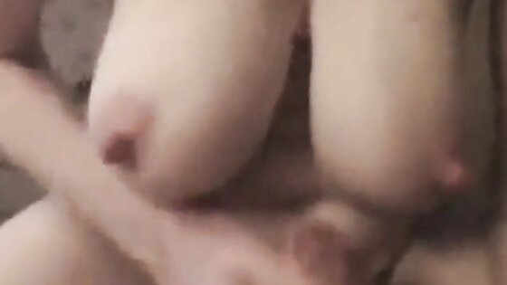 Cum on my girl's saggy boobs and big nipples