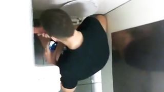 Toilet Glory Hole Action - Caught On Cam.